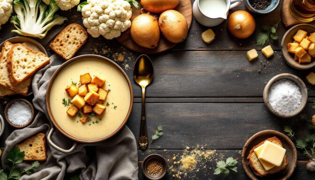 Ce velouté chou‑fleur‑pomme de terre est si doux qu’il fond en bouche… à accompagner impérativement de croûtons dorés