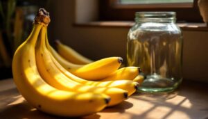 Des bananes jaunes et fraîches pendant 26 jours : l&rsquo;astuce du bocal en verre pour éviter le brunissement et préserver le goût