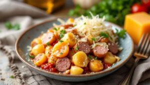 Gratin de coquillettes et chair à saucisse : vous allez adorer cette recette !