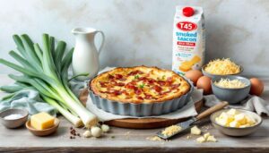 « Je fais ce clafoutis poireaux-lardons chaque fois que j’ai envie d’un plat complet ultra moelleux » : simple et très bon !