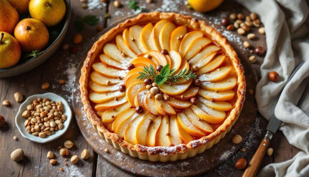 Une tarte comme chez grand-mère : Julie Andrieu revisite l’automne avec une recette poire, châtaigne et noisette pleine de tendresse