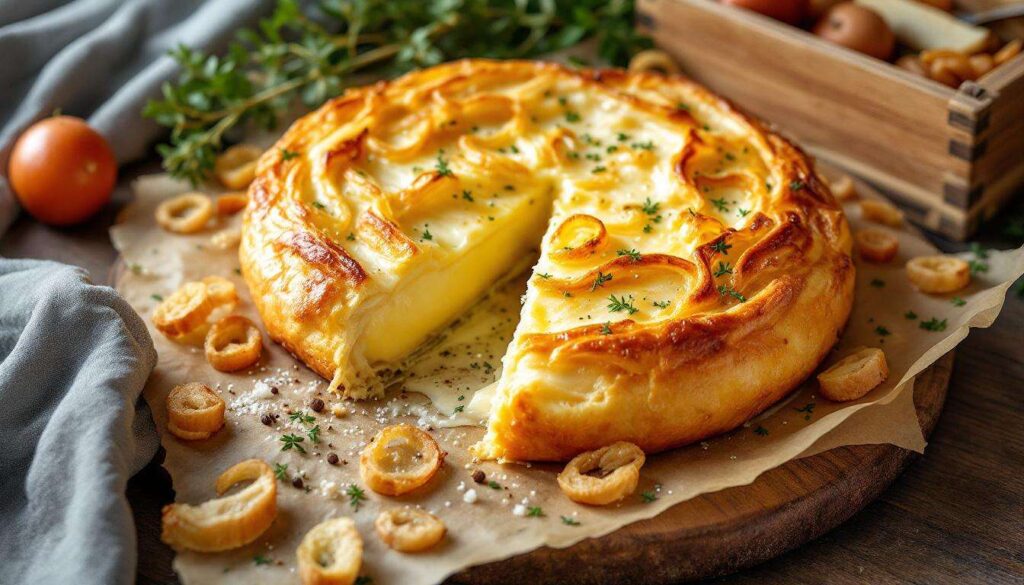 Recette feuilleté camembert jambon oignons : cœur fondant