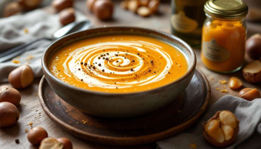 Recette velouté potimarron châtaignes | Top & facile