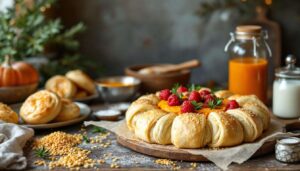 Couronne feuilletée à la terrine truffée et courge : l’apéro festif qui en jette