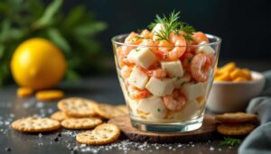 À la recherche d'un apéro de fêtes ? La recette des verrines crevettes et fromage frais