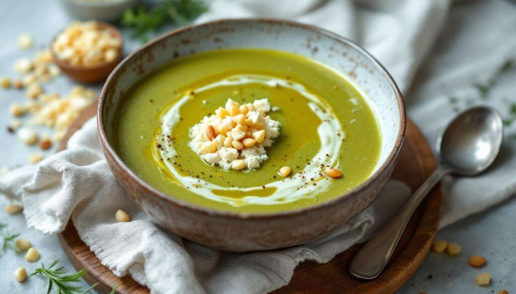 Ce velouté au cresson et chèvre se prépare en un rien de temps… et fait toujours son petit effet !