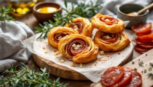 Feuilletés apéritifs au chorizo : des roulés croustillants prêts en un rien de temps