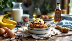 Entre banane fondante et éclats de chocolat, ce bowl-cake transforme un simple petit-déj en vrai plaisir