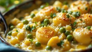 Fondant irrésistible, goût doux et crémeux : le gratin poireaux-haricots blancs minute qui dépanne les soirs de flemme