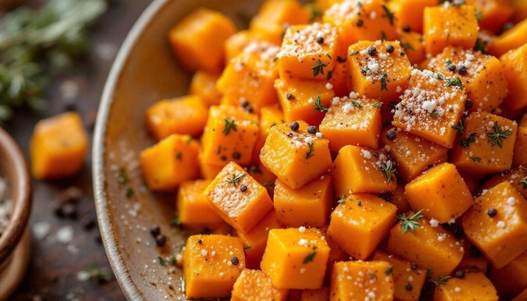 Courge butternut rôtie : la coupe en cubes que les chefs utilisent pour un fondant parfait