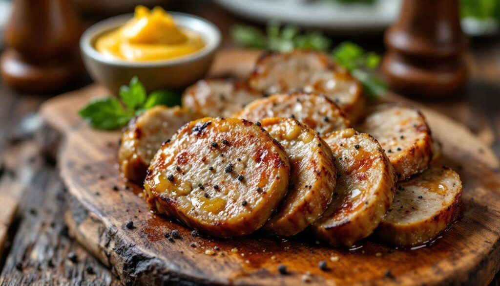 Boudin vert poêlé en rondelles avec moutarde : l'apéritif belge simple qui change du saucisson classique