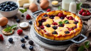Clafoutis aux fruits rouges surgelés : moelleux, sans grumeaux et prêt en 30 minutes