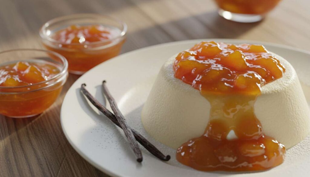Recette de pannacotta à la confiture d'abricots