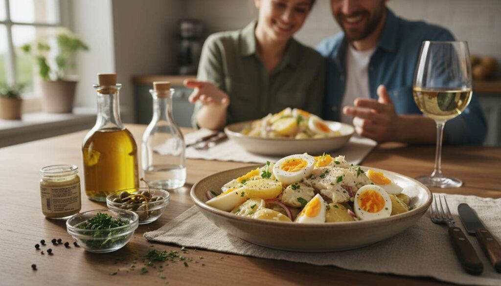 Salade de pomme de terre à la morue : recette savoureuse