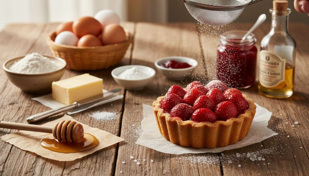 Recette : tarte aux fraises façon madeleine