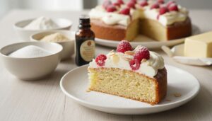 Gâteau aux framboises, amandes et chantilly : recette délicieuse et facile