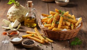 Frites de céleri-rave à l'air fryer : recette saine et croustillante