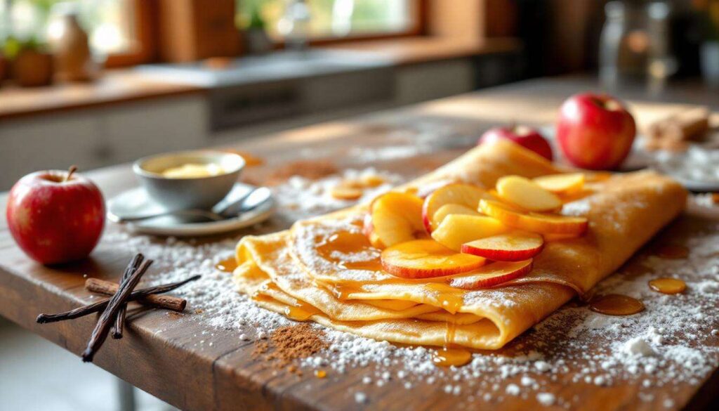 Crêpes aux pommes Tatin : recette gourmande