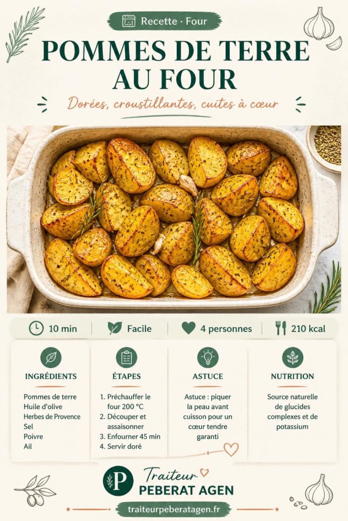 Pommes de terre au four dorées et croustillantes aux herbes de Provence, recette facile